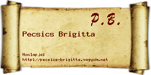 Pecsics Brigitta névjegykártya