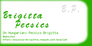 brigitta pecsics business card